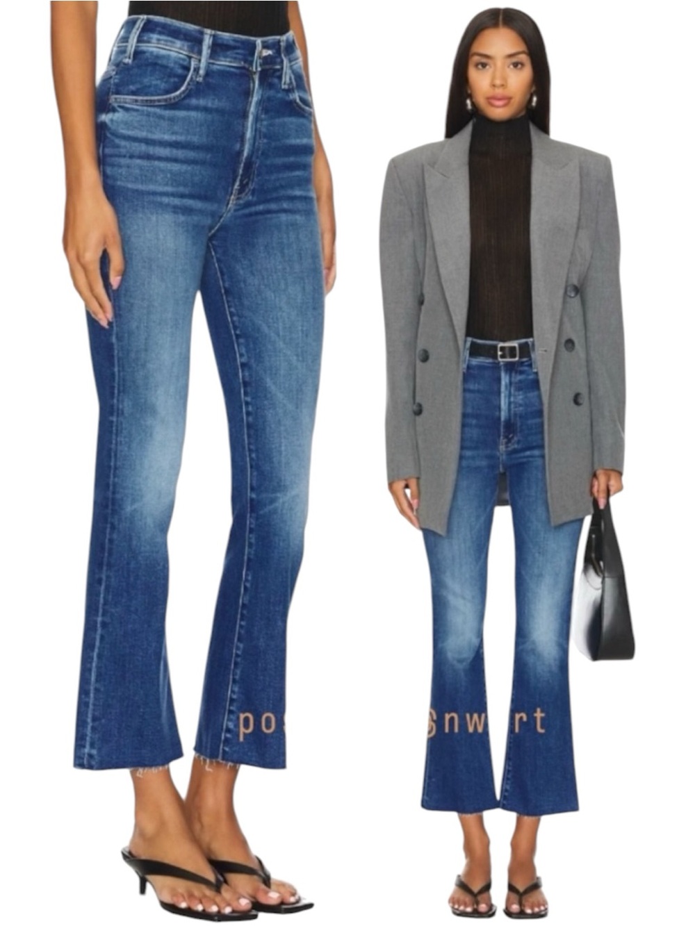 MOTHER Hustler Ankle Fray Grasping At Straws High Waisted Straight Crop 24 - Picture 3 of 15